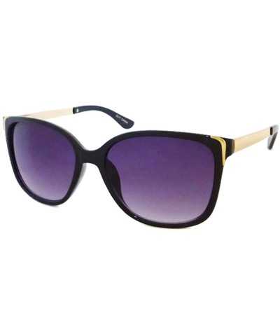 RETRO Cat Eye Square Sexy Oversized Gold Metal Vintage Women Sunglasses - Black - CY11LZG4P6F $8.27 Oversized