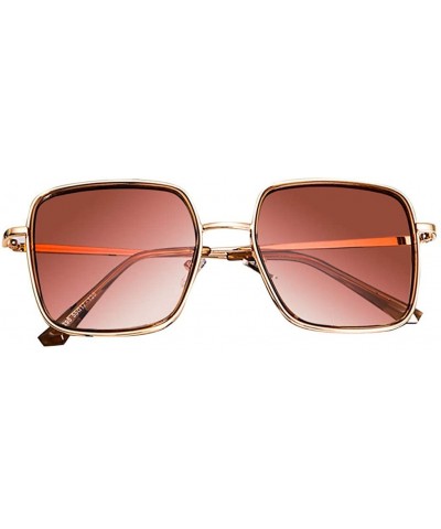 Reflective Sunglasses Polarized Oversized Colorful - Gold - CV196IRE3YH $5.59 Oversized