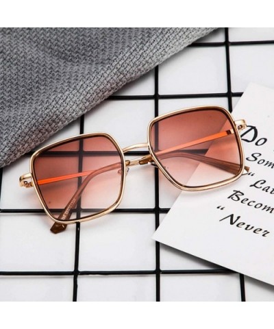 Reflective Sunglasses Polarized Oversized Colorful - Gold - CV196IRE3YH $5.59 Oversized