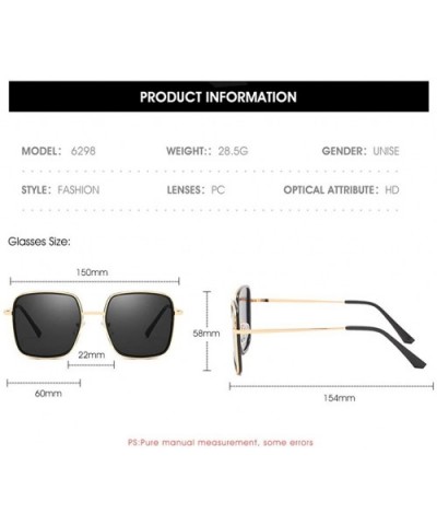 Reflective Sunglasses Polarized Oversized Colorful - Gold - CV196IRE3YH $5.59 Oversized