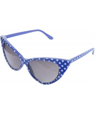 RENEE Polka Dot Cat's Eye Sunglasses - Blue - CF199XLLU6L $15.17 Cat Eye