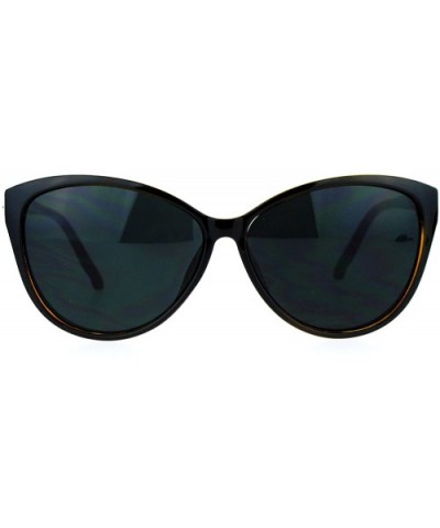 Rhinestone Iced Jewel Temple Goth Cat Eye Mod Sunglasses - Black Brown - CL12FLPIGIN $8.23 Cat Eye