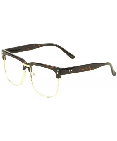Retro Aviator Sunglasses For Men Women Vintage Square Non-prescription Glasses Frame Clear Lens Eyeglasses - CJ1987GLSD7 $9.0...
