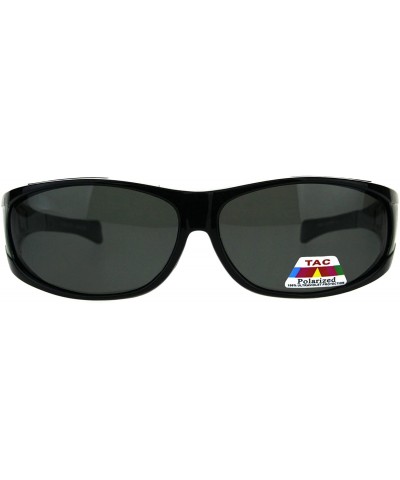 TAC Polarized Lens Fit Over Sunglasses Over The Glasses Large Oval Frame - Black Green - CN18GH2ZZSM $8.21 Oval