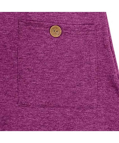 Women Spring Autumn Casual Long Sleeve Slim Flare Hem Tunic Top Pullover Blouses with Side Pockets - Purple - C618LR09M27 $8....