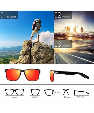 Vintage Polarized Sunglasses for Men and Women Driving Sun glasses 100% UV Protection - CM18U3999O6 $19.22 Square