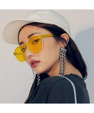 Unisex Fashion Candy Colors Round Outdoor Sunglasses Sunglasses - Dark Yellow - CL190R0R4IU $13.33 Round