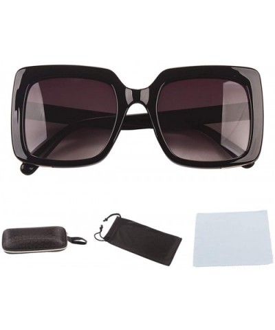 Square Vintage Oversized Sunglasses Classic Retro Designer Style Unisex UV400 Mirrored Glasses - Classic Black - CQ19842OIKO ...