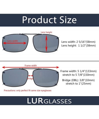 Large Polarized Clip On Sunglasses 60mm Wide x 42mm Height Millimeters - C60-green - CN18TOI87TI $11.57 Oval