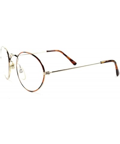 Classic Vintage Retro Hippie Hipster Mens Womens Wire Frame Clear Lens Glasses - CO1802NX7TE $8.83 Round