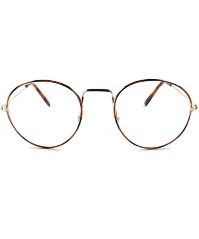 Classic Vintage Retro Hippie Hipster Mens Womens Wire Frame Clear Lens Glasses - CO1802NX7TE $8.83 Round