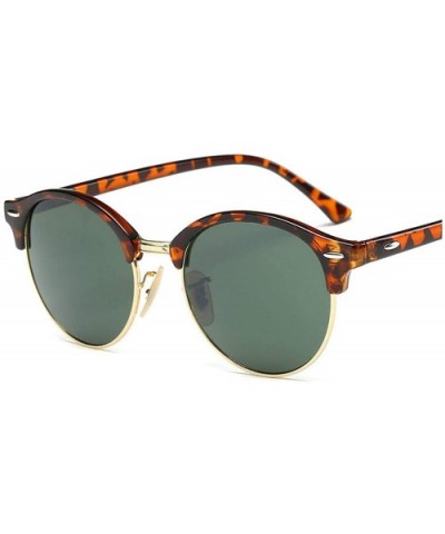 Hot Sunglasses Women Popular Brand Designer Retro Men Summer Style Sun Glasses - C7leopardgreen - CV1985IX9RT $11.69 Round