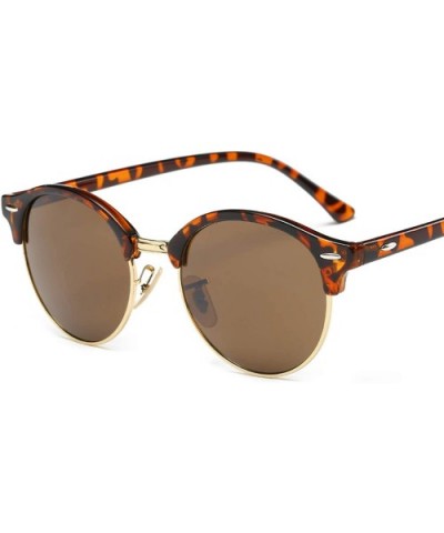 Hot Sunglasses Women Popular Brand Designer Retro Men Summer Style Sun Glasses - C7leopardgreen - CV1985IX9RT $11.69 Round