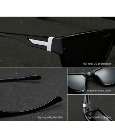 Popular Polarized Men Sun Glasses Fishing Eyeglasses UV400 - C4 Black Blue - CT18M3O5XCK $19.72 Oval