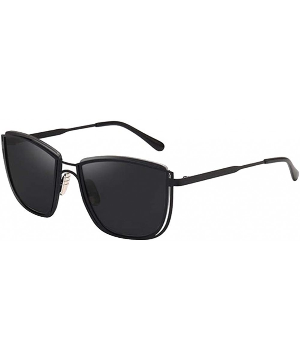 Unisex Vintage Square Shaped Eye Sunglasses Retro Eyewear Fashion UV Resistance Radiation Protection - Black - CH196ES5WD3 $6...