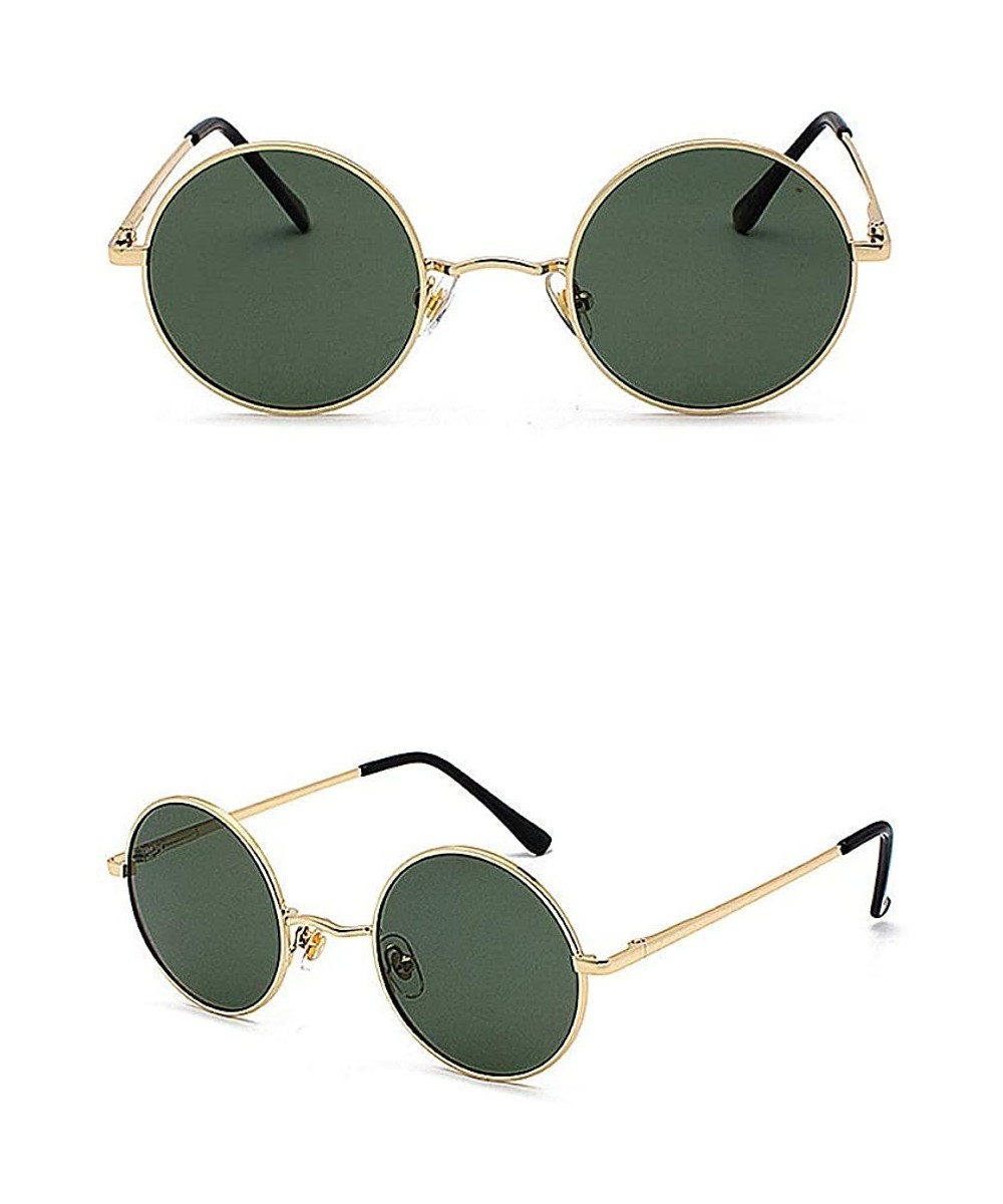 Hippie Sunglasses WITH CASE Retro Classic Circle Lens Round Sunglasses Steampunk Colored - C1192ONXUTK $11.20 Round