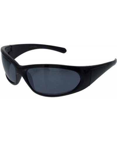 1 Pc Mens Sports Wrap Around Sunglasses Super Dark Reflective Lens - Choose Color - Black - CL18MH4W4Z4 $15.32 Wrap