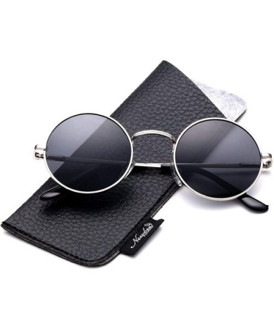 Vintage Polaroid Sunglasses Polarized Steampunk - Silver / Smoke - CZ18EQX69KI $7.77 Goggle