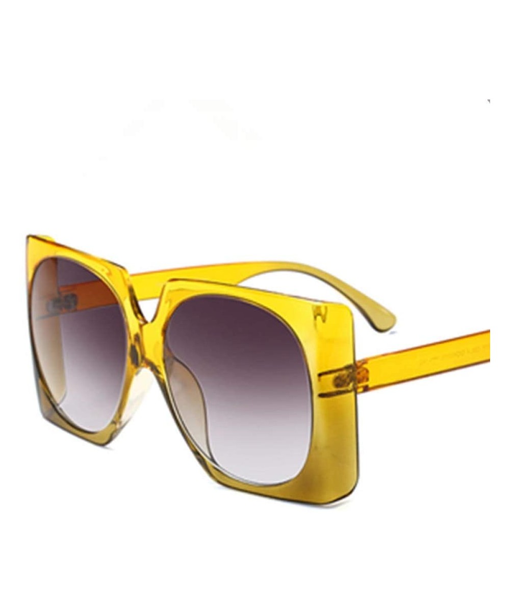 Oversized Big Frame Vintage Women Luxury Fashion Trendy Popular Sun Glasses UV400 Square Sunglasses - 3 - CZ18QY35ROA $24.06 ...