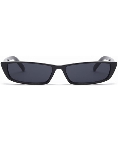 Rectangle Small Frame Sunglasses Fashion Designer Square Shades for women - Black Frame - C71807OD2CS $9.55 Round