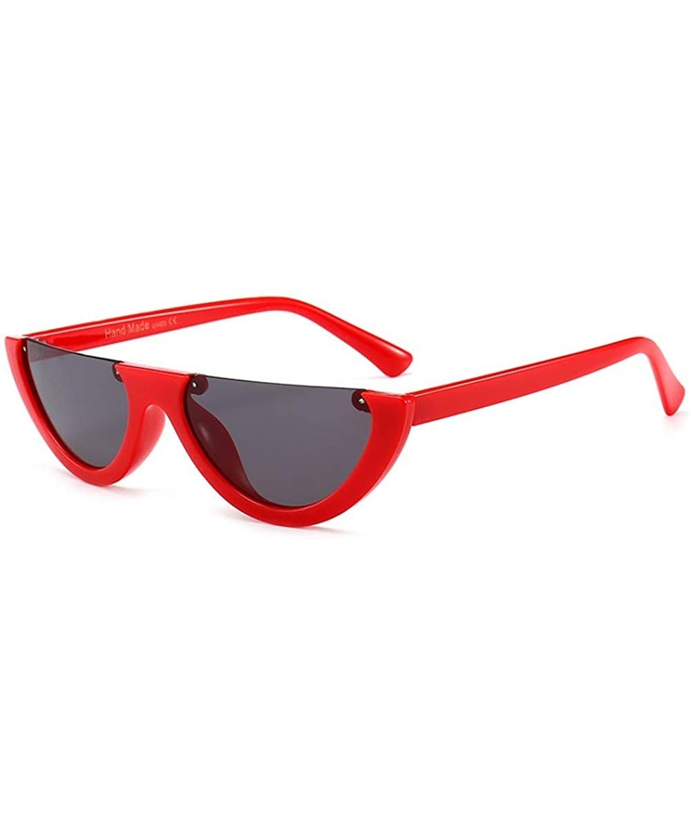 Fashion Sunglasses On Sale Cool Half-Frame Dazzle Color Versatile Sunglasses Sunglasses - The Red Box Ash - CG18TLNNZUO $7.76...