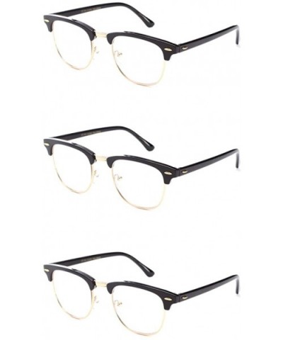 Babo" Slim Oval Style Celebrity Fashionista Pattern Temple Reading Glasses Vintage - 3 Pack Oval Gold - CR11P3ETFF1 $7.52 Round
