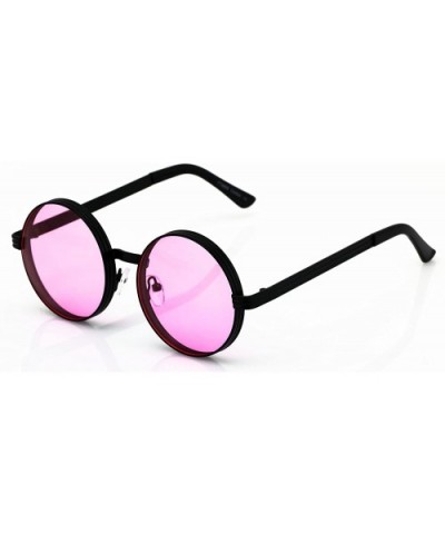 CLASSIC 60's Vintage Retro LENNON Style Round Frame Sunglasses - Black/Red - CO182A822GL $8.08 Round