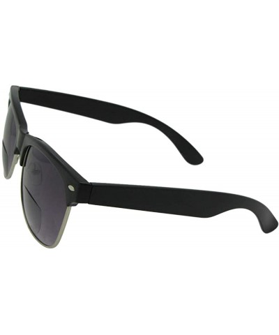 Big Retro Frame Bifocal Sunglass For Men B38 - Black Frame Gray Lenses - CW18KHCCA0W $13.11 Wayfarer