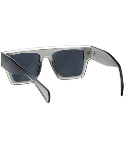 Womens Flat Top Square Frame Sunglasses Boyfriend Fashion Shades UV 400 - Grey (Black) - CL18NZ9GY6I $7.96 Square