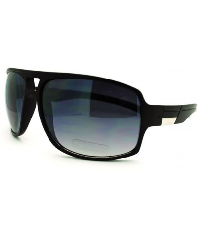 Mens Luxury Oversize Sport Plastic Racer Sunglasses - Matte Black - CP12NADZTMC $6.07 Oversized