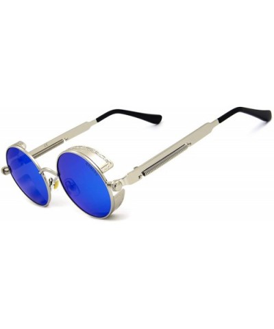 Steampunk Style Round Vintage Polarized Sunglasses Retro Eyewear UV400 Protection Matel Frame - CK17YTE5A70 $15.75 Shield