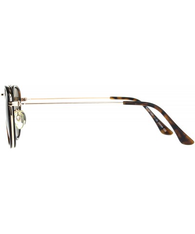 Retro Round Double Rim Reading Sunglasses - Gold Tortoise Brown - C3180ZN0X6W $7.16 Round