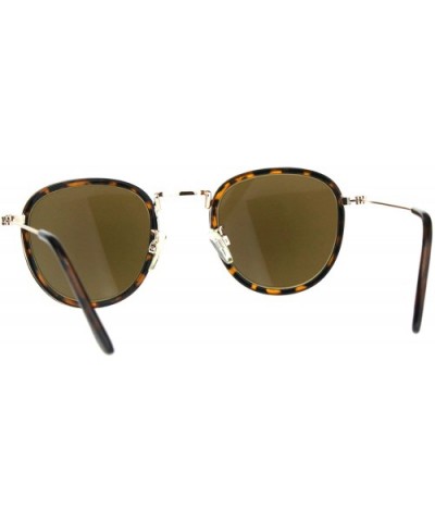 Retro Round Double Rim Reading Sunglasses - Gold Tortoise Brown - C3180ZN0X6W $7.16 Round