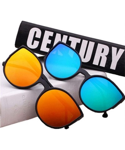 Coating Reflective Mirror Sunglasses Women Men Cat Eye Sun Glasses Gray Black - Multi - C018YKTENUU $5.39 Aviator