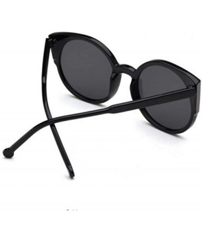 Coating Reflective Mirror Sunglasses Women Men Cat Eye Sun Glasses Gray Black - Multi - C018YKTENUU $5.39 Aviator