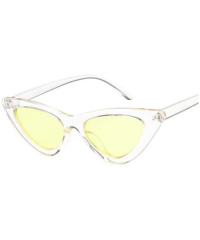 Retro Fashion Sunglasses Women Vintage Cat Eye Black White Sun Glasses UV400 Oculos - Trans Yellow - C01985L303R $22.43 Cat Eye