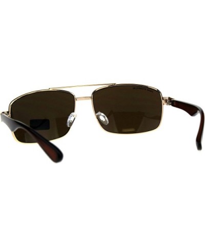 Air Force Sunglasses Mens Navigator Rectangular Aviators UV 400 - Gold (Brown) - CM18E3605WX $8.81 Aviator