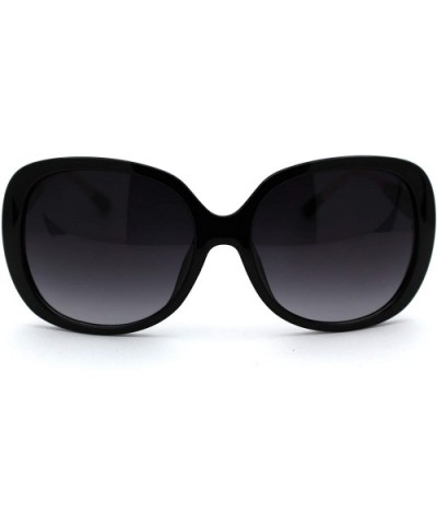 Womens Rectangular Mod Minimal Butterfly Designer Sunglasses - Black Gold Smoke - C618WDI3ILH $8.08 Oversized