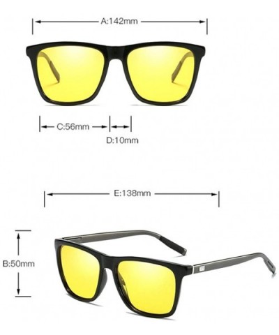 Fashion Shortsighted Night Vision Polarized Sunglasses Yellow Lens Men's Driving Polarized Mirror - CA18XU90Q8D $37.21 Square