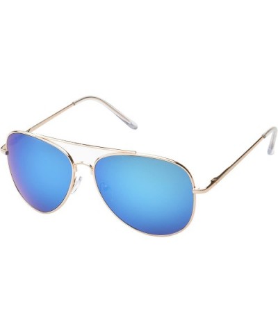 'Knoxville' Double Bridge Aviator Fashion Sunglasses in Blue - CX11PMFL7UR $6.85 Aviator