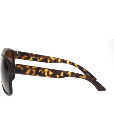 Mens Trendy Oversize Hipster Horn Rim Sporty Plastic Sunglasses - Tortoise Brown - CU18Q95GG78 $7.14 Oversized