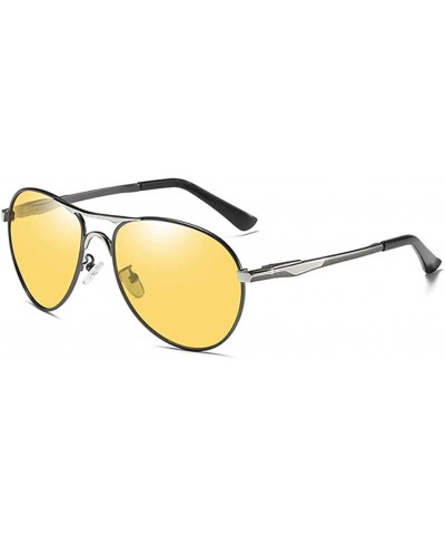 Polarized Photochromic Driving Sunglasses-Outdoor ANTI GLARE Eyewear-Mirror Lens - B - CE190EG92TQ $30.68 Goggle