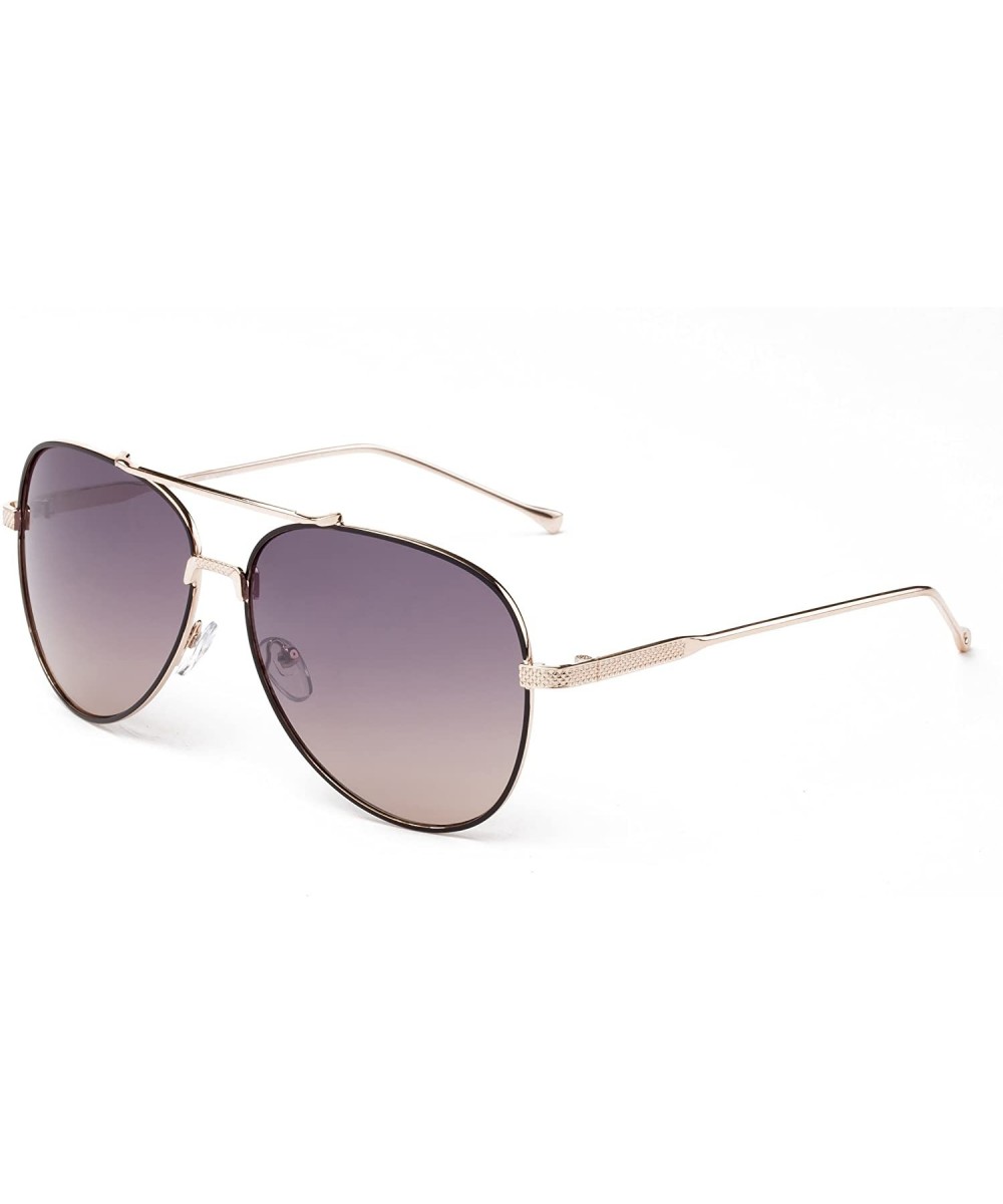 "Tinsha" Classic Pilot Style Fashion Sunglasses - Gold/Purple - CG12MCS5TG9 $6.42 Round