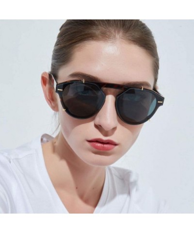 Classic Round Retro Sunglasses for Women - Polarized Sunglasses for Men and Women Polygon Mirrored Lens - B - C8199L2W6UK $5....