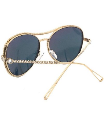 Fashion Rhinestone Sunglasses Blingbling Diamond - Pink - C818ALG5A9Q $13.40 Round