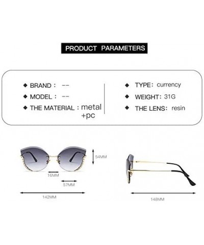 Women Oversized Rimless Sunglasses Alloy Frame Rim Gradient Lens Semi-Rimless Ladies Glasses Eyewear - C5wine Red - CB18Y38AG...