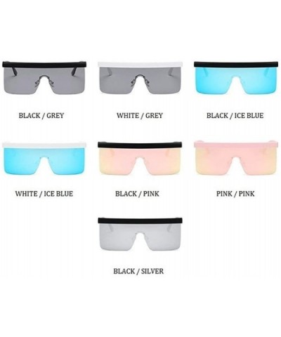 One Piece Polarized Sunglasses for Women and Men Flat Top Square Polarized Shades UV400 - Black Ice Blue - C819087IS73 $4.85 ...