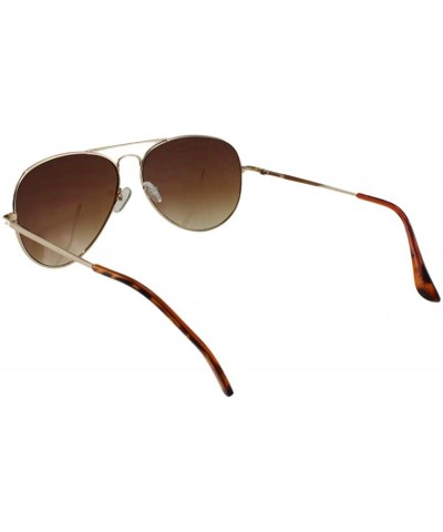 Wright - Classic Spring Temple Metal Aviator Sunglasses - Gold / Brown - C7196R282LI $10.27 Aviator