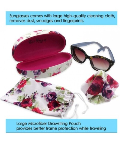 Large Hard Sunglasses Case - fits Large to Extra Large curved Sunglasses - with microfiber cloth - Cranberry Rose - C3185QQ0S...