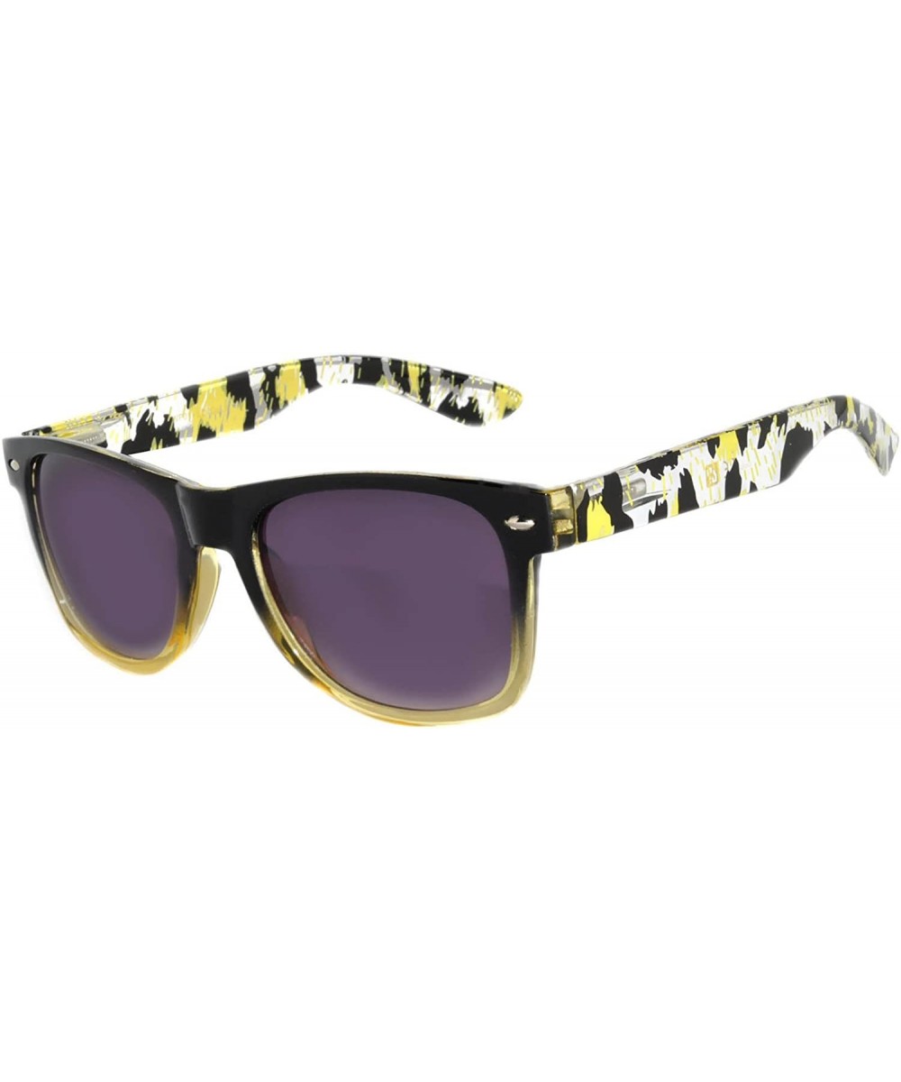 Retro 80's Crystal Vintage Sunglasses Colorful Blue Frame Blue Mirror Lens - Crystal_retro_80s_leopard - CG185UM0D7O $6.14 Sport